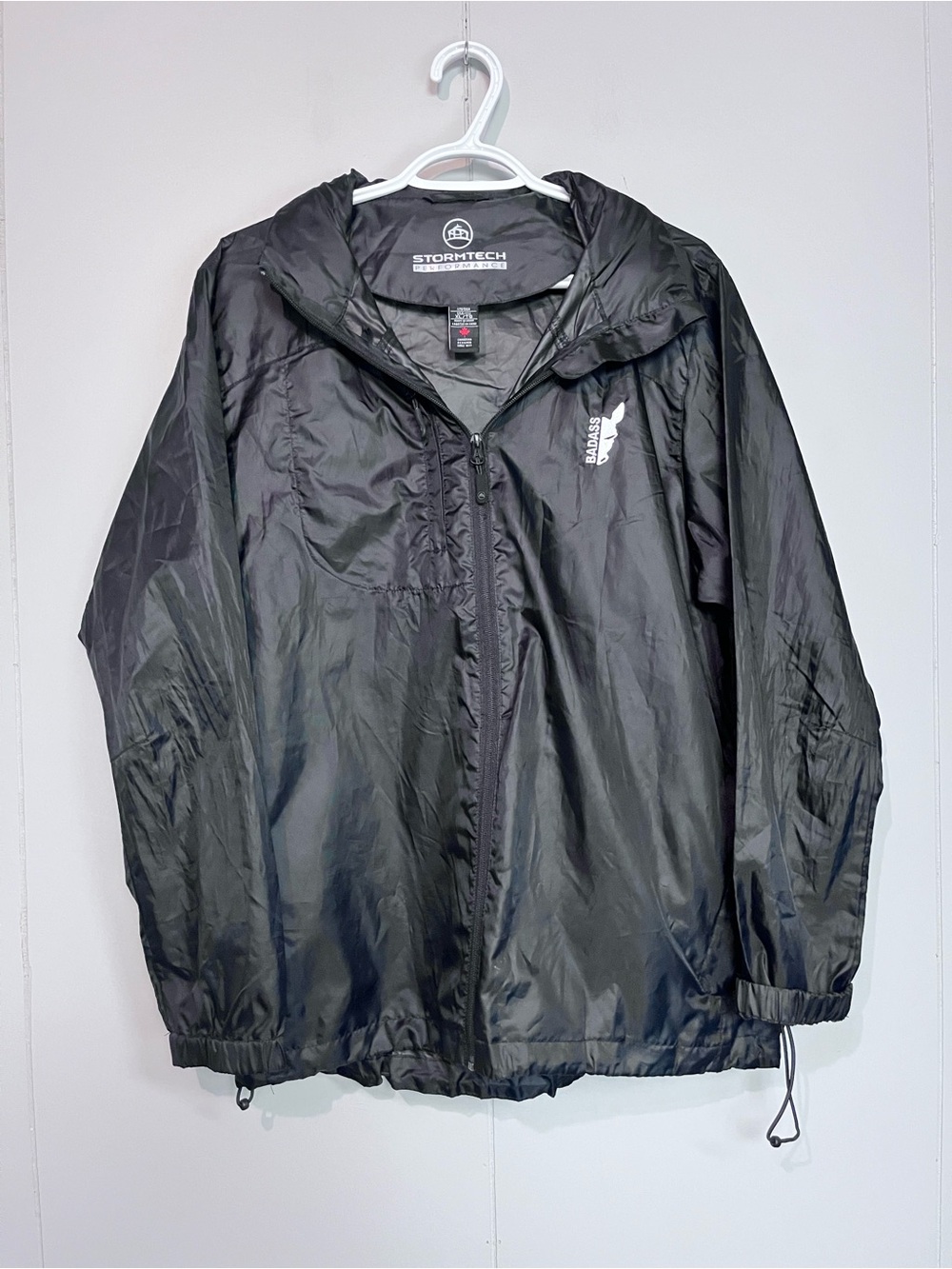 Stormtech Performance Black Windbreaker Jacket XL Badass